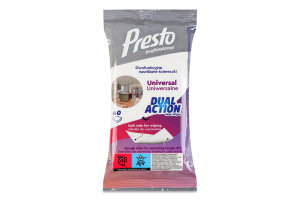 Серветки вологі Presto Dual Action універсальні
