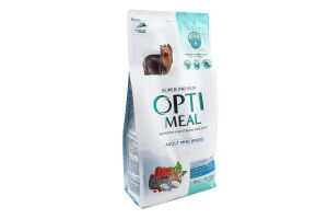 Корм д/дорослих собак мініатюрних порід з високим вмістом лосося сухий 1,5кг Оптіміл