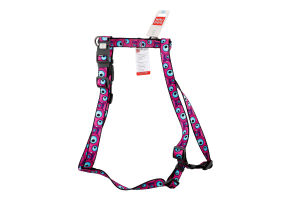 Шлея д/собак Око монстра з QR паспортом анатомічна H-образна нейлон пластиковий фастекс р.L 25мм A51-85см B61-85см WauDog