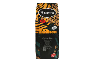 Кава натуральна смажена в зернах Supremo Colombia Gemini м/у 1кг