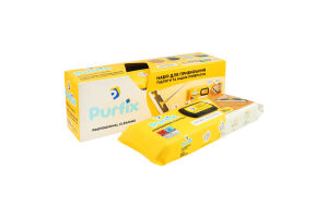 Набір для прибирання підлоги та інших поверхонь швабра з металічною складною ручкою + серветки вологі Purfiх 1шт