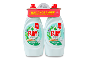 Средство для мытья посуды Чайное дерево и мята Sensitive Fairy 2х900мл
