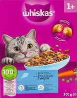 Корм сухой полнорационный для котов с тунцом Whiskas к/у 300г