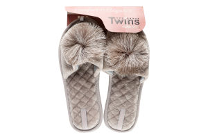 Капці відкриті домашні жіночі Twins №5561 38-39 сірий
