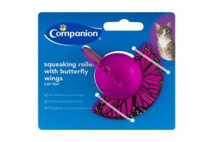 Companion Cat Toy Squeaking Roller With Butterfly Wings