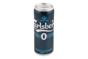 Пиво 330мл 0% безалкогольне світле пастеризоване №0 Carlsberg з/б