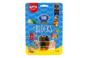Цукерки Amos Кубики 4D асорті желейні