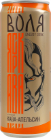 Напиток энергетический безалкогольный среднегазированный пастеризованный Кофе-апельсин Воля Моршинська ж/б 0.33л