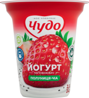 Йогурт 2.5% с наполнителем фруктовым Клубника-чиа Чудо ст 240г