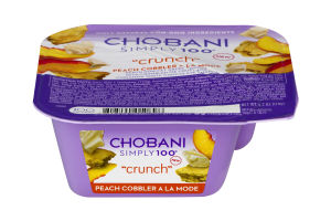 Chobani Simply 100 "Crunch" Non-Fat Greek Yogurt Peach Cobbler A La Mode