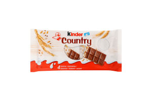Шоколад молочний з молочною начинкою та злаками Country Kinder м/у 4х23.5г