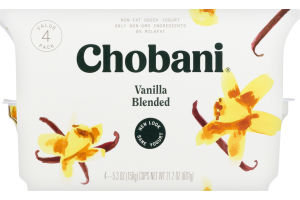 Chobani Greek Yogurt Vanilla Blended - 4 PK