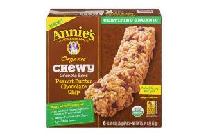 Annie's Homegrown Organic Chewy Granola Bars Peanut Butter Chocolate Chip - 6 CT