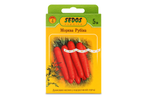 Насіння Морква Рубіна дражоване на стрічці 5м 2г Седос