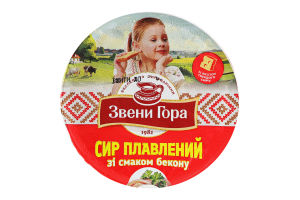 Сир плавлений 50% пастоподібний зі смаком бекону Звени Гора ст 90г