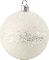 Куля новорічна біла пластик пастель/рис 8см КМ