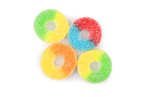 Цукерки Кільця асорті з кисл цукров глазур желейні