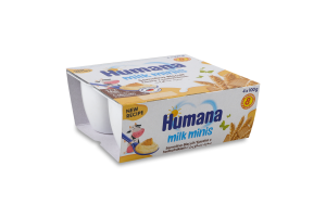 Пудинг для детей от 8мес Semolina Biscuit Milk Minis Humana к/у 4х100г