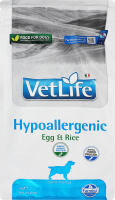 Корм сухий повнораціонний для собак Egg&rice Hypoallergenic Vet Life Farmina м/у 2кг