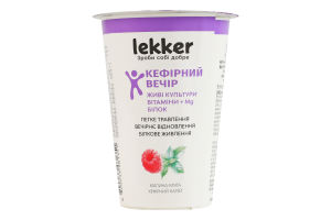 Напій кефірний 1,5% жиру з наповнювачем фруктовим "Малина-м'ята", ТМ "LEKKER"