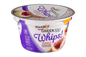 Yoplait Greek 100 Whips! Fat Free Yogurt Mousse Strawberry Cheesecake