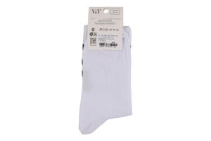 Шкарпетки жіночі Зебра білі класичні р.23-25 V&T