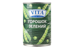 Горошок зелений консервований стерилізований Vita 1c з/б 420г