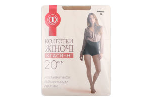 Колготи жіночі бежеві 20ден р.4 ТМ "1"