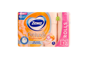Папір туалетний 3-х шаровий Cashmere Peach Deluxe Zewa 12шт