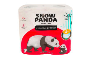Папір туалетний 4-х шаровий Aroma Extra care Snow Panda 4шт