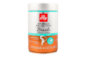 Кава натуральна смажена в зернах Brazil Arabica selection Illy з/б 250г