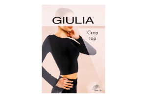 Футболка жіноча укорочена з круглим вирізом і довгими рукавами Giulia L/XL nero