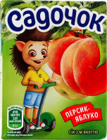 Сок с мякотью пастеризованный Персик-яблоко Садочок т/п 200мл
