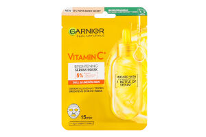Маска для тусклого и неравномерного тона кожи лица тканевая с витамином С Skin Naturals Garnier 28г