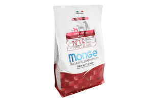 Корм сухой полнорационный для взрослых собак мелких пород с курицей Natural superpremium Monge м/у 800г