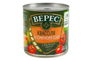 Квасоля в томатному соусі стерилізована Верес з/б 400г