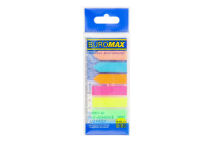 Закладки Buromax Neon с клейк.слоем пласт.в ассорт