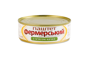 Паштет з м'ясом качки стерилізований Фермерський з/б 240г