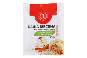 Каша овсяная мгновенного приготовления с яблоком и корицей ТМ "1" м/у 40г
