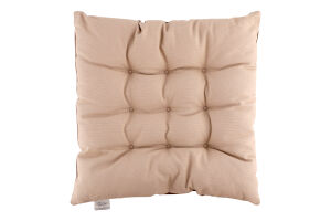 Подушка на стілець Суцвіття бежево-шоколадна напівпанама з зав"язками 40*40см Homeline