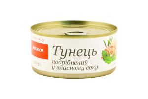 Тунец дробленый в собственном соку стерилизованный Marka Promo ж/б 185г