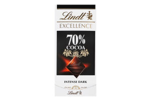 Шоколад 70% черный горький Excellence Lindt к/у 100г