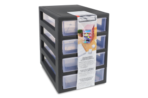 Органайзер граніт/прозорий на 4ящики універсальний Алеана