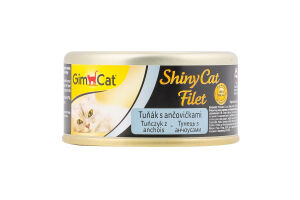 Корм консервированный для котов всех пород Тунец с анчоусами ShinyCat Filet GimCat ж/б 70г