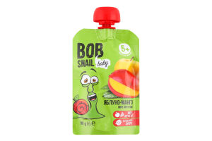 Пюре для детей от 5мес фруктовое Яблоко-манго Baby Bob Snail д/п 90г
