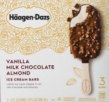 Haagen-Dazs Ice Cream Bars Vanilla Milk Chocolate Almond - 3 CT