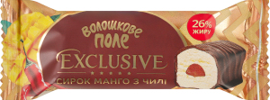 Сирок глазурований 26% солодкий з наповнювачем фруктово-пряним Манго-чилі Exclusive Волошкове поле м/у 36г