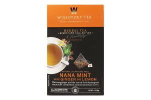 Суміш трав'яна М'ята-імбир-лимон Wissotzky Tea к/у 16х2.5г