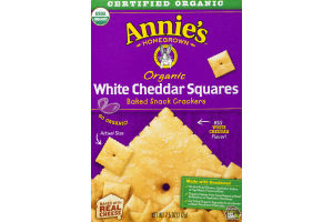 Annie's Homegrown Organic White Cheddar Squares Baked Snack Crackers