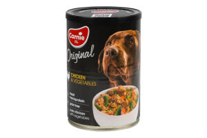 Корм консервированный полнорационный для взрослых собак Мясо курицы с овощами Original Carnie ж/б 400г